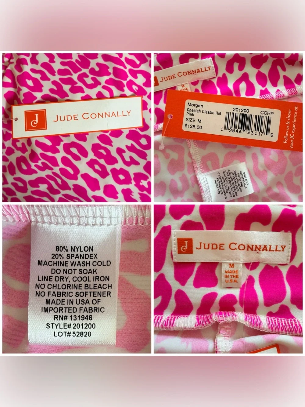NWT Jude Connally Hot Pink Cheetah Print Mini Skort Size M
